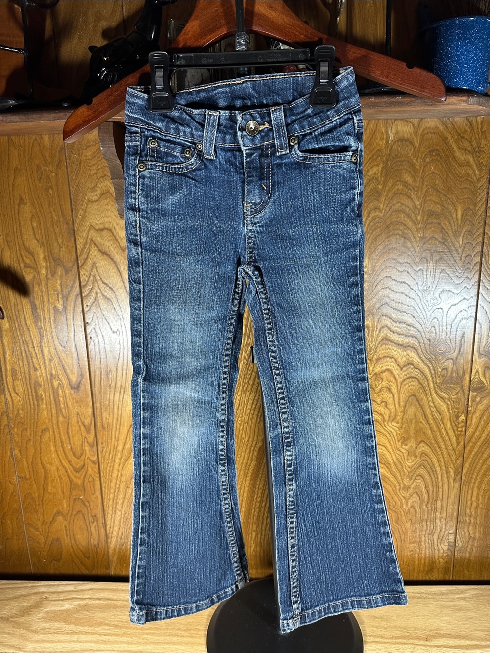 🎉Faded Glory Girls Blue Stretch Flared Denim Jeans. D203